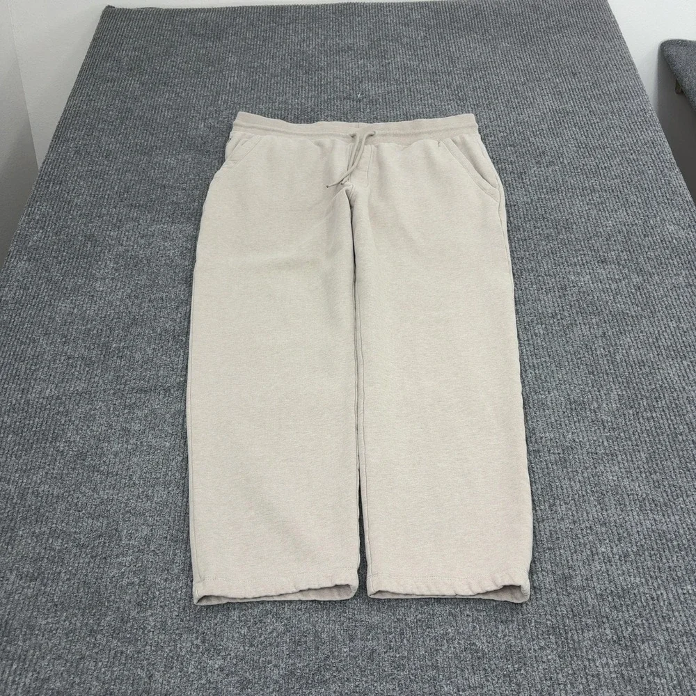 J Crew Sweatpants Mens L Beige Cotton Blend Straight Leg Casual Loungewear Style